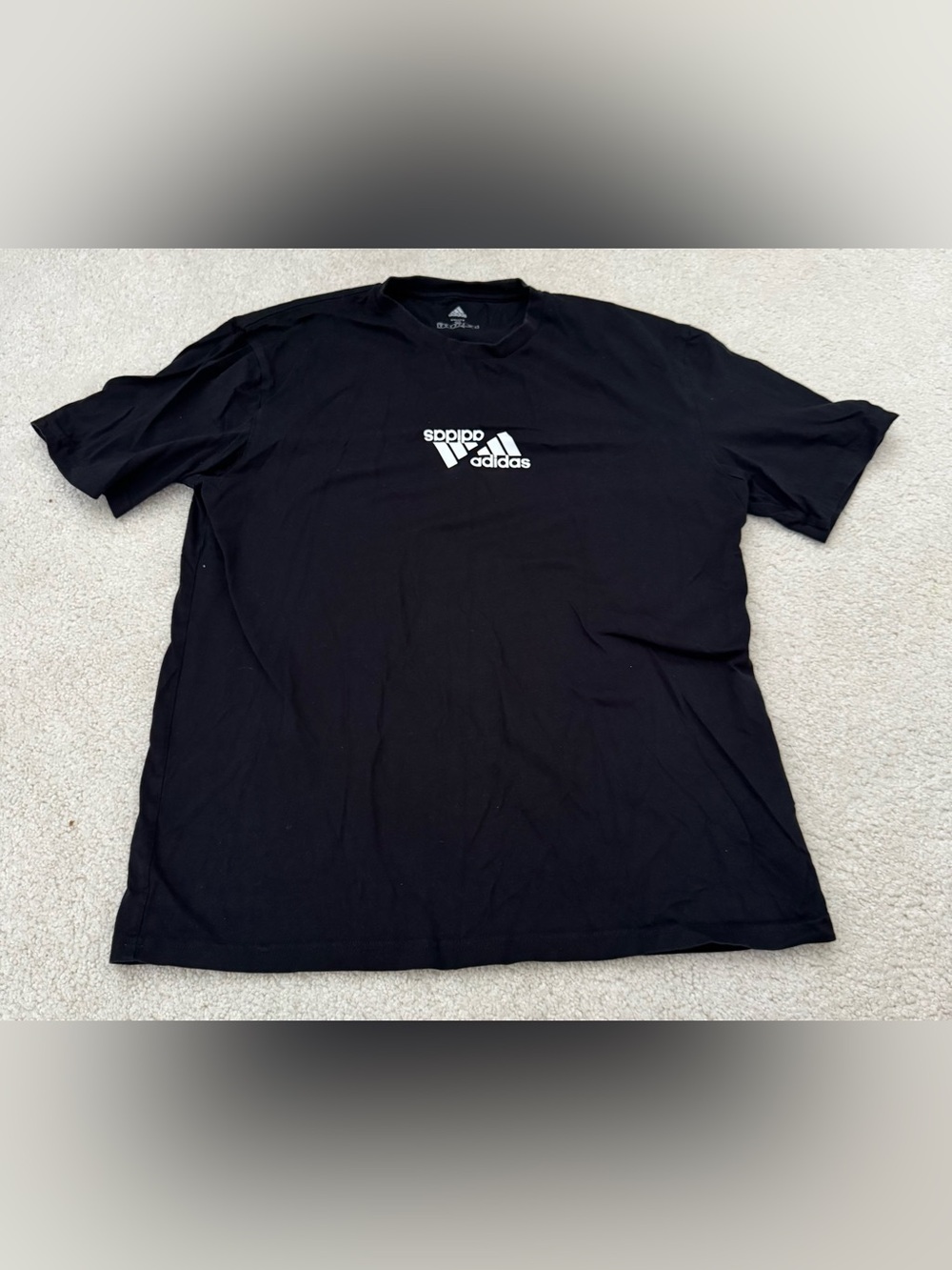 adidas Black Short Sleeve T-Shirt with White Logo